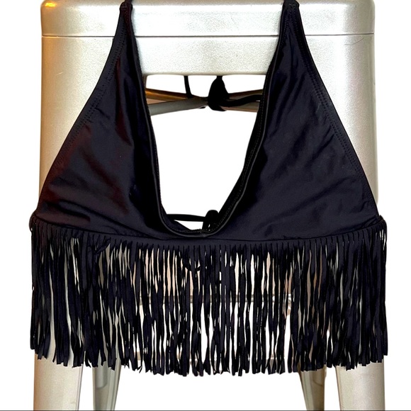 l*space Other - L Space triangle boho black bikini fringe top|sz large